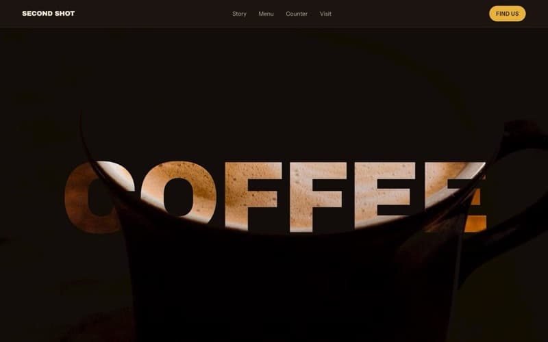 Second Shot, a coffee bar website the AI built